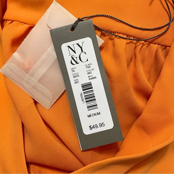 NWT NY & Co. Eva Mendes 2 Piece Set Tangarine Time Skirt and Blouse Top Size 8/M - Picture 8 of 16